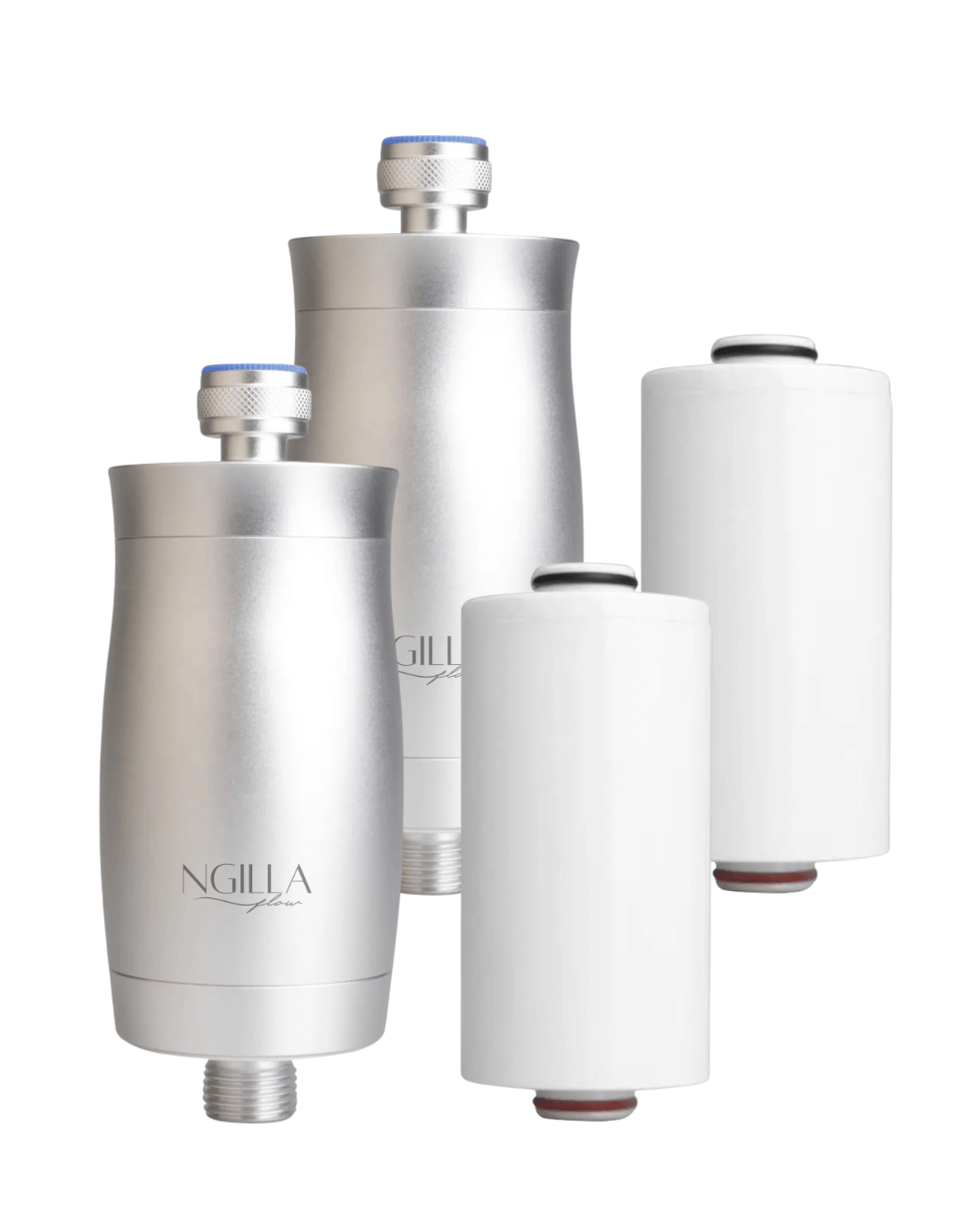 Ngilla Flow Ultimate Wellness Bundle including shower filter, refill, and exfoliating mitt